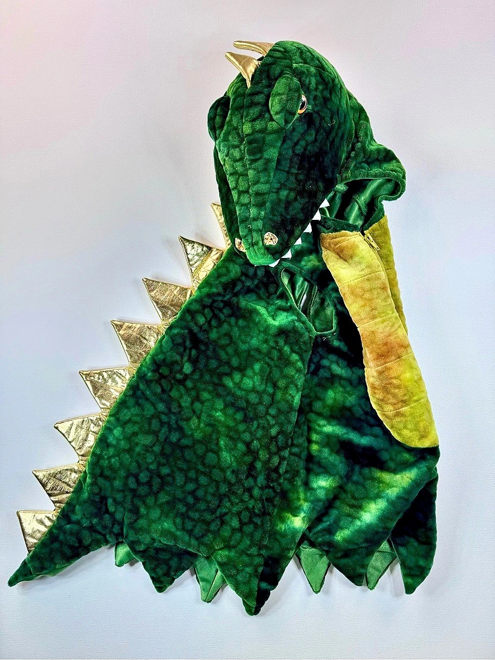 Dinosaur Dragon Halloween Costume Boys Girls 5T Green Zip Up Hooded Warm